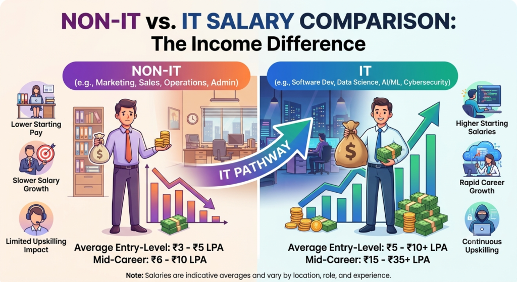 Non-IT to IT Salary: What You Can Earn in Year One